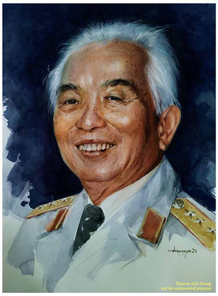 Tranh chân dung nghệ thuật đại tướng Võ Nguyên Giáp của họa sĩ Nguyễn Anh Dũng