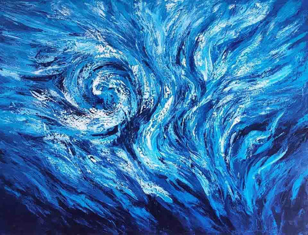 Tranh sơn dầu trừu tượng "Làn khói xanh" của họa sĩ Ngô Mạnh