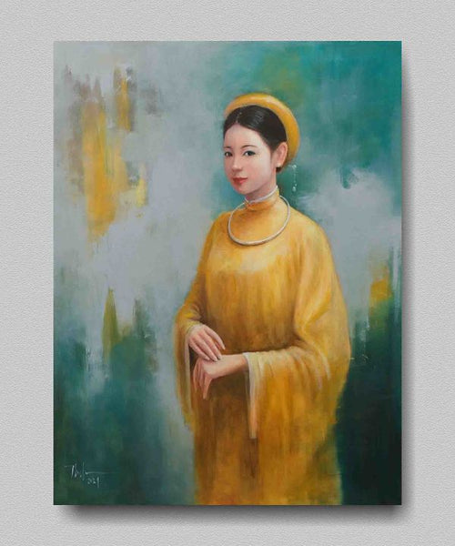 Tranh chân dung nghệ thuật của họa sĩ Nguyễn Đức Thành "Nét xuân xanh"