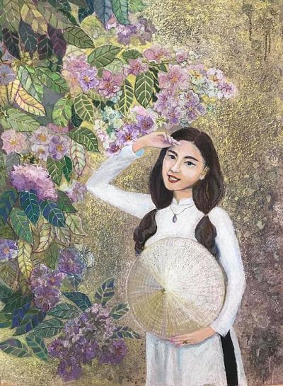 Tranh chân dung nghệ thuật của họa sĩ Trần Thị Thanh Hòa - TP "Nắng trong vườn"