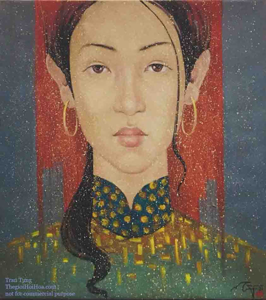 The artwork "Rain and dust in her eyes" - Vietnamese artist Tran Tung