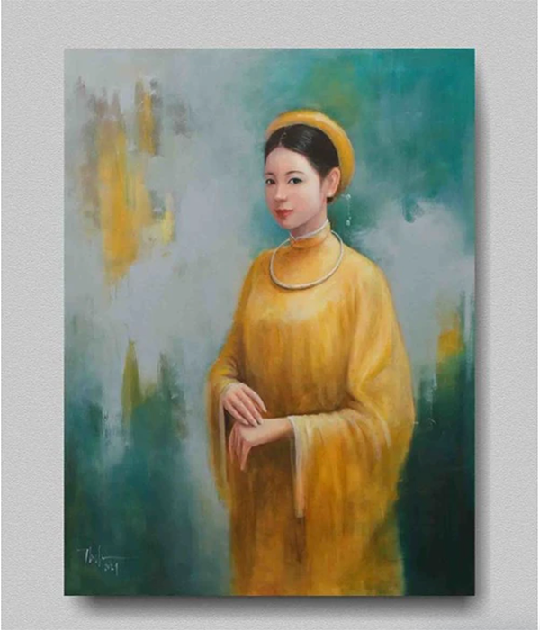 Bức tranh “Nét xuân xanh” của họa sĩ Nguyễn Đức Thành