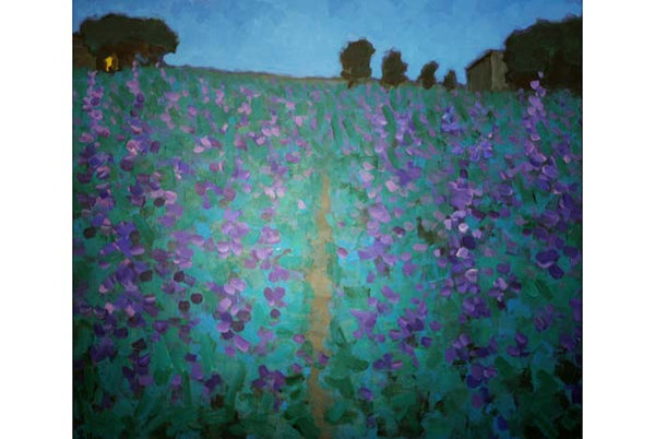 Tranh vẽ hoa "Cánh đồng hoa Violet", họa sĩ Phạm Luận