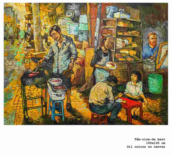 Van Gogh sáng tác tranh bên tiệm cơm tấm, hoạ sĩ Trần Trung Lĩnh