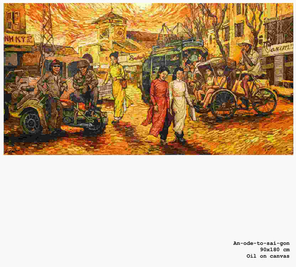 Góc phố Sài Gòn trong triển lãm hoạ sĩ Trần Trung Lĩnh