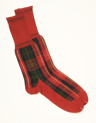1900 plaid knit socks
