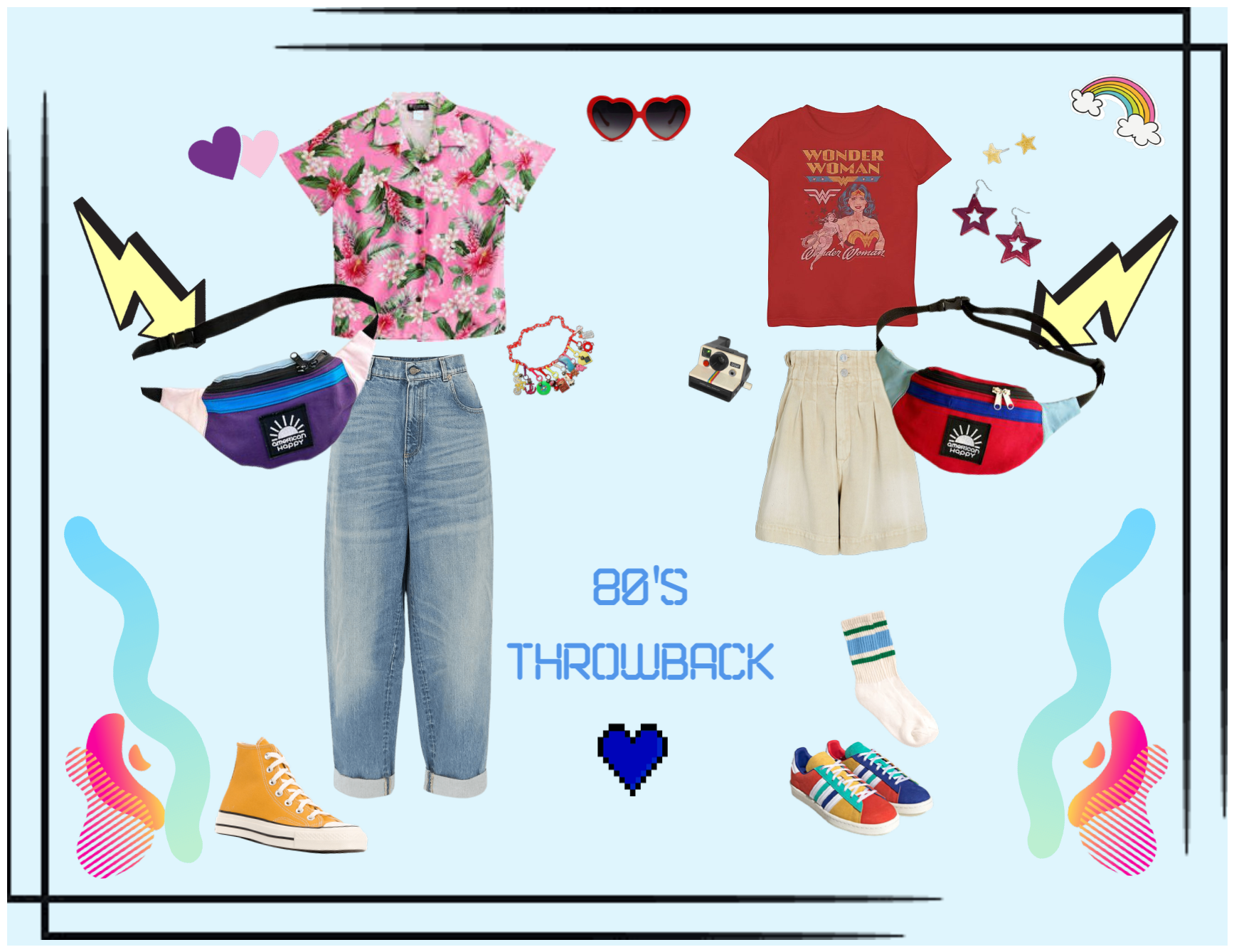 80s Throwback outfit collage