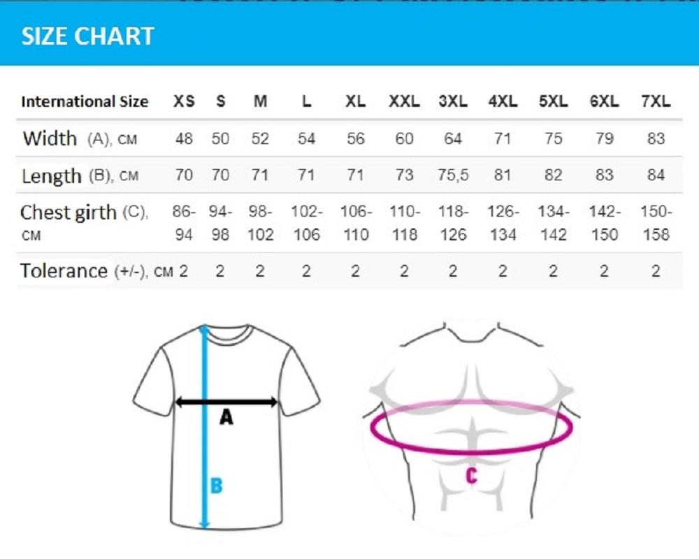 Мужская Размерная сетка футболок мужских таблица
