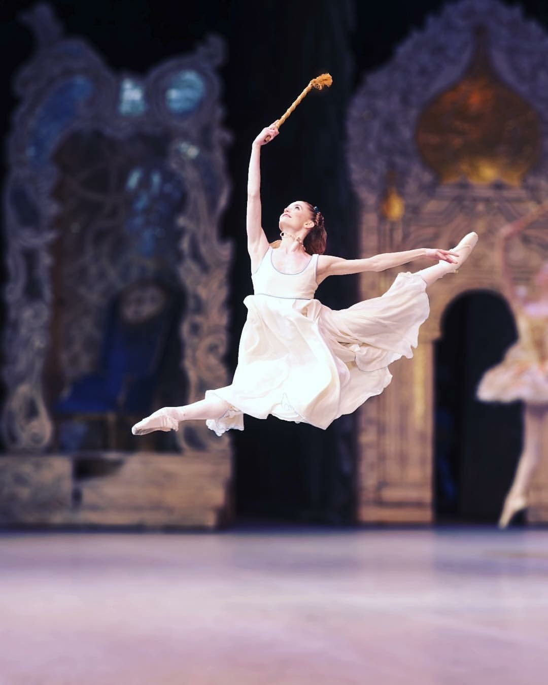 Ballerina Anna Rose O'Sullivan dancing in a live performance on stage 