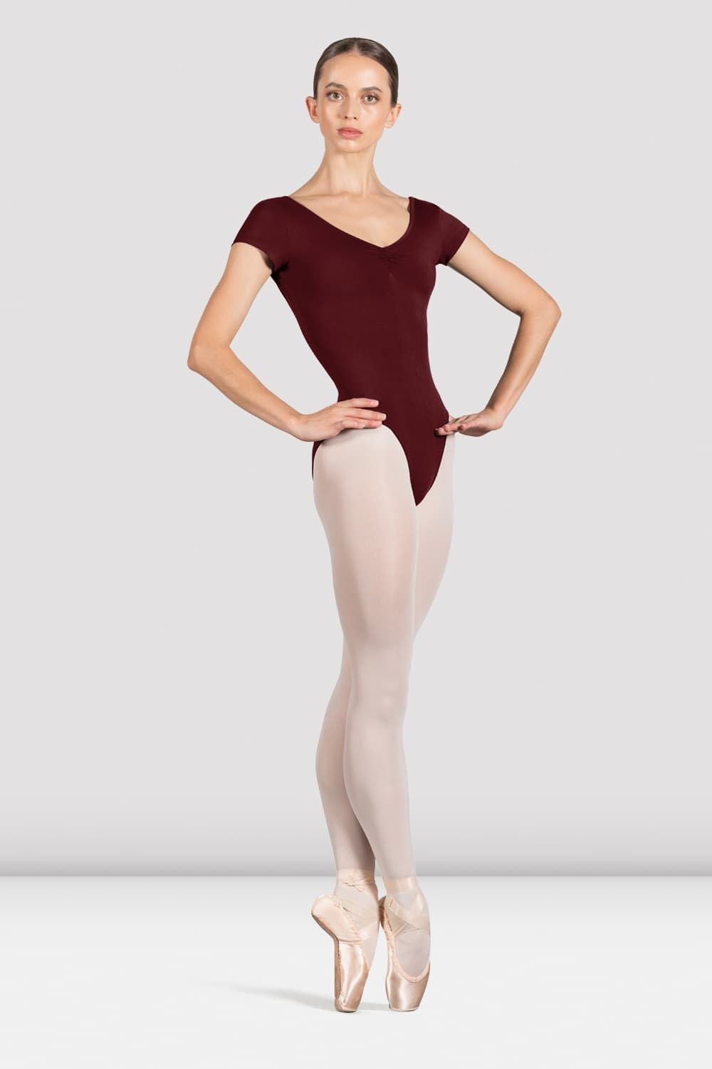 BLOCH Ladies Penny Cap Sleeve Leotard, Burgundy