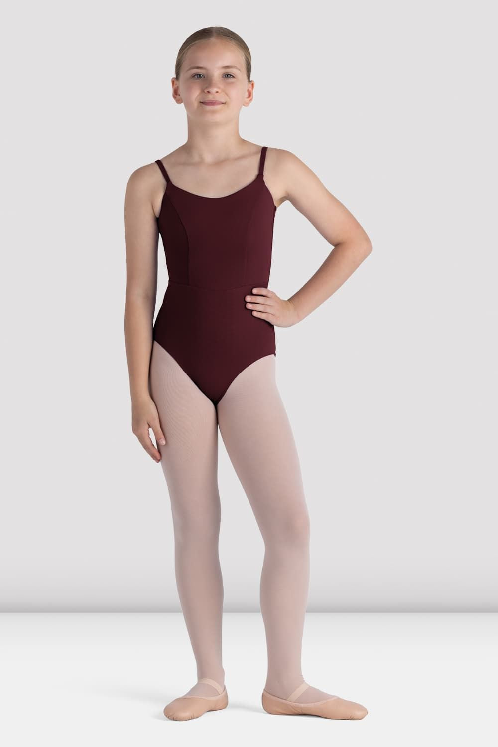 BLOCH Girls Rihanna Scoop Back Leotard, Burgundy