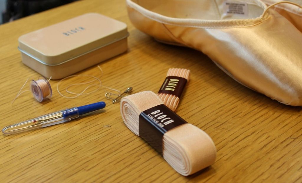 sewing your BLOCH Pointe Shoe Ribbons 