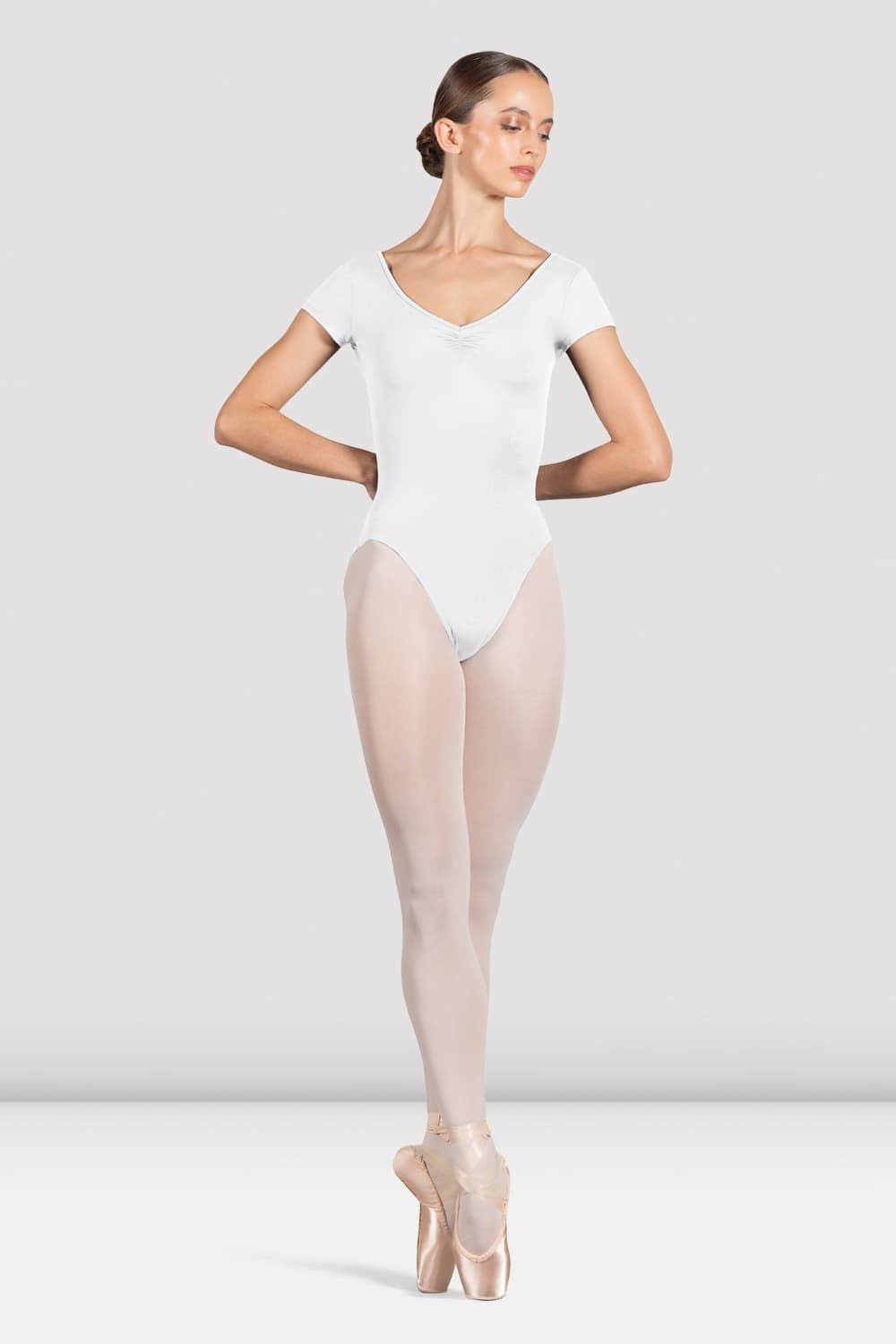 BLOCH Ladies Penny Cap Sleeve Leotard, White