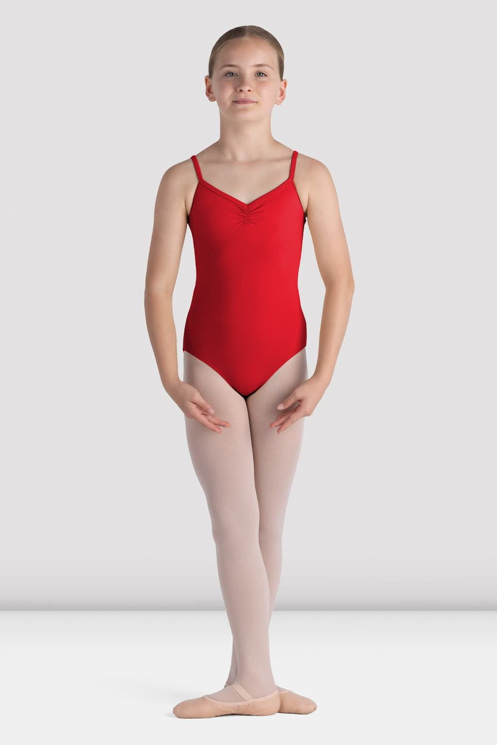 BLOCH Girls Ari Camisole Leotard, Red