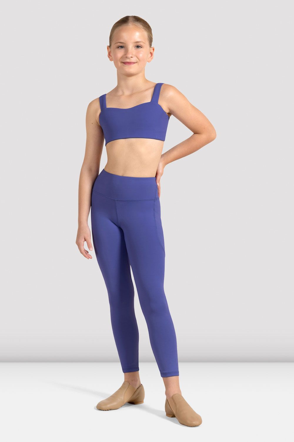 BLOCH Girls Piera Camisole Crop Top, Iris