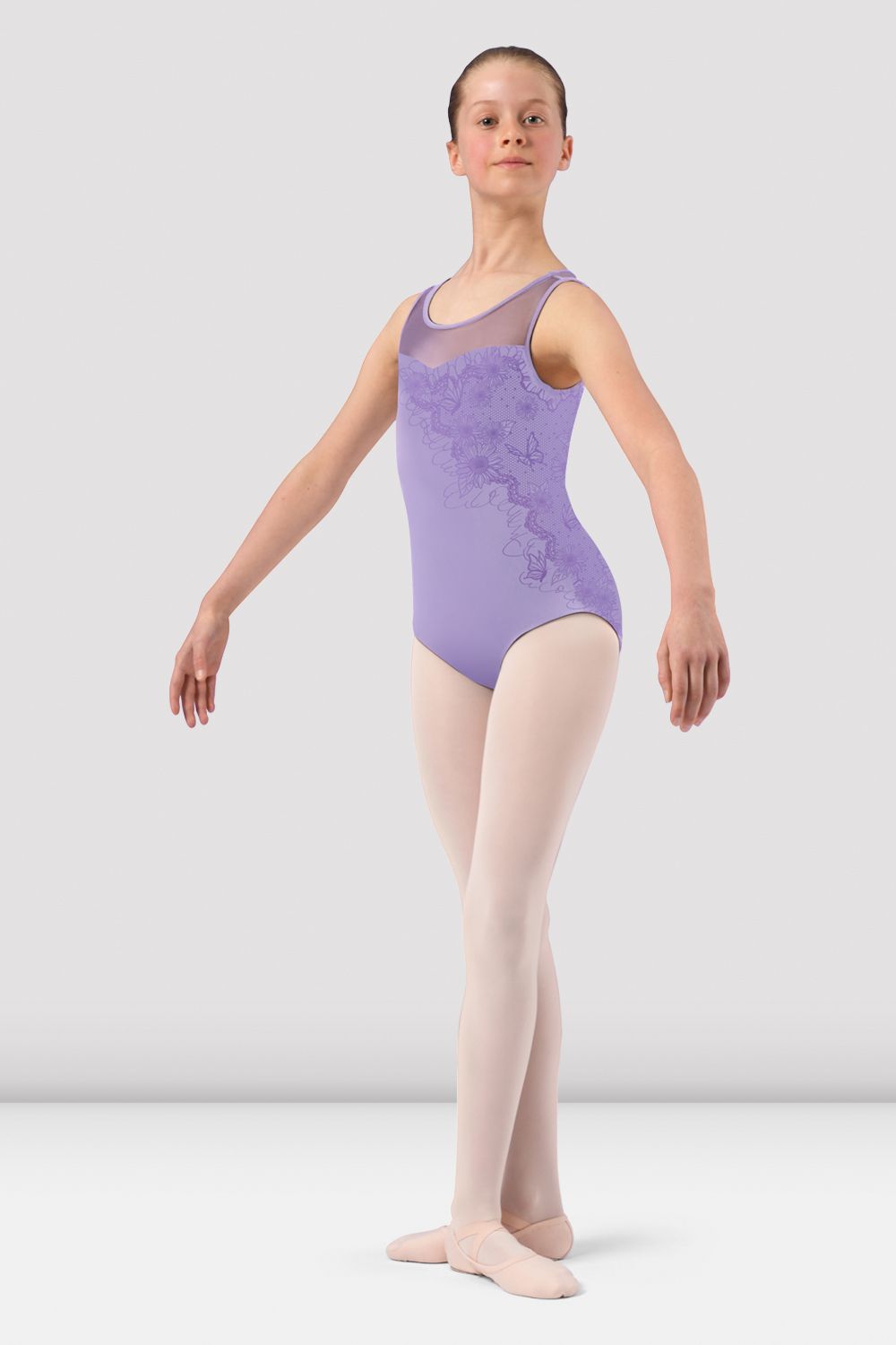 BLOCH Girls Briar Sweetheart Neck Leotard, Lilac