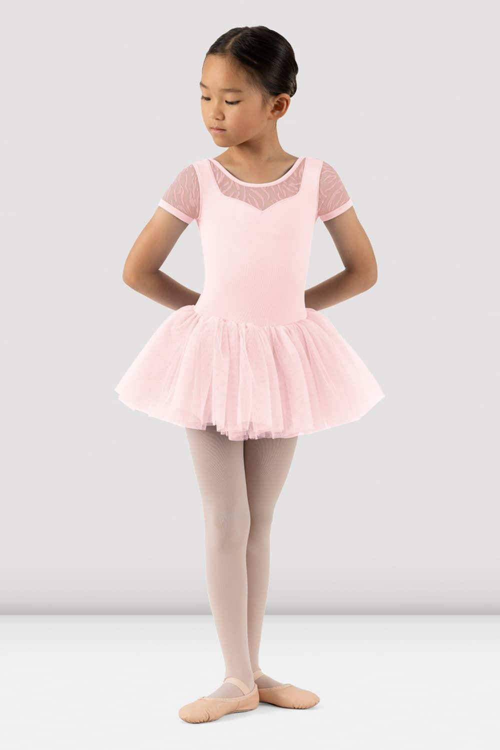 BLOCH Girls Holly Short Sleeve Tutu Dress, Candy Pink