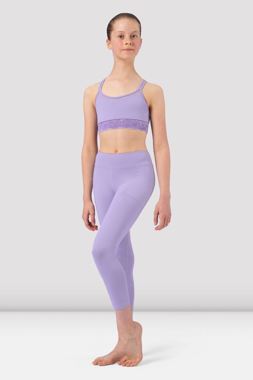 BLOCH Girls Nadia Panelled Leggings, Lilac