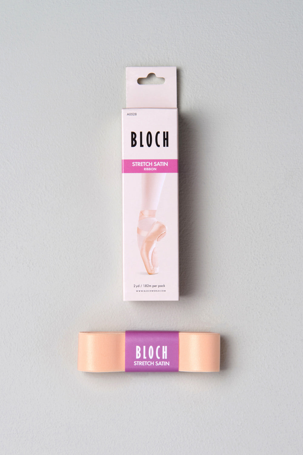 BLOCH Stretch Satin Ribbon, Pink Satin