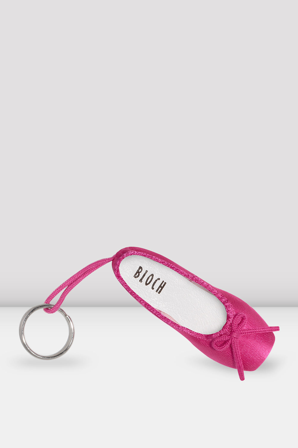 BLOCH Mini Pointe Shoe Key Chain, Hot Pink Satin