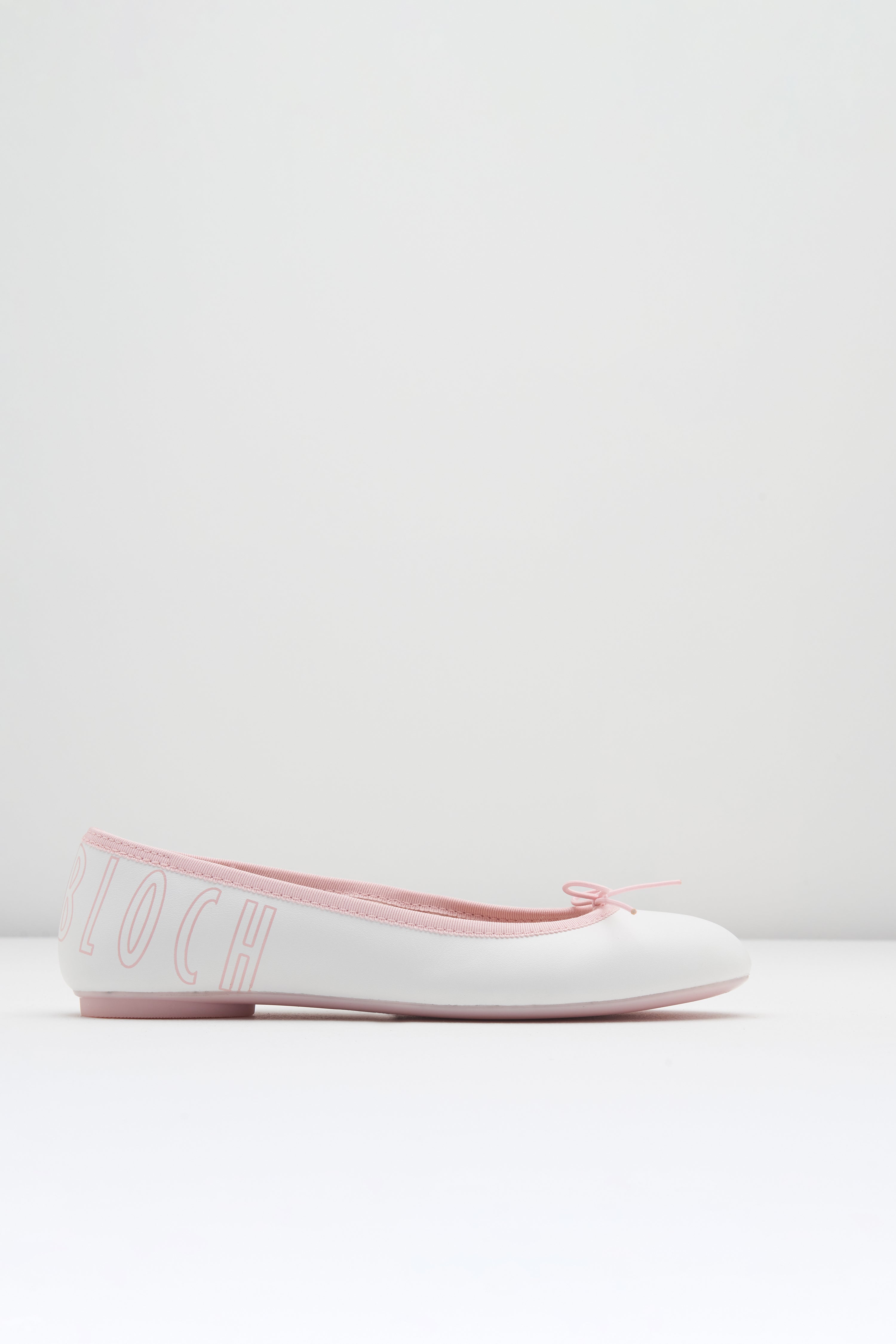 BLOCH Ladies Lyra Ballet Pumps, White Pink Leather