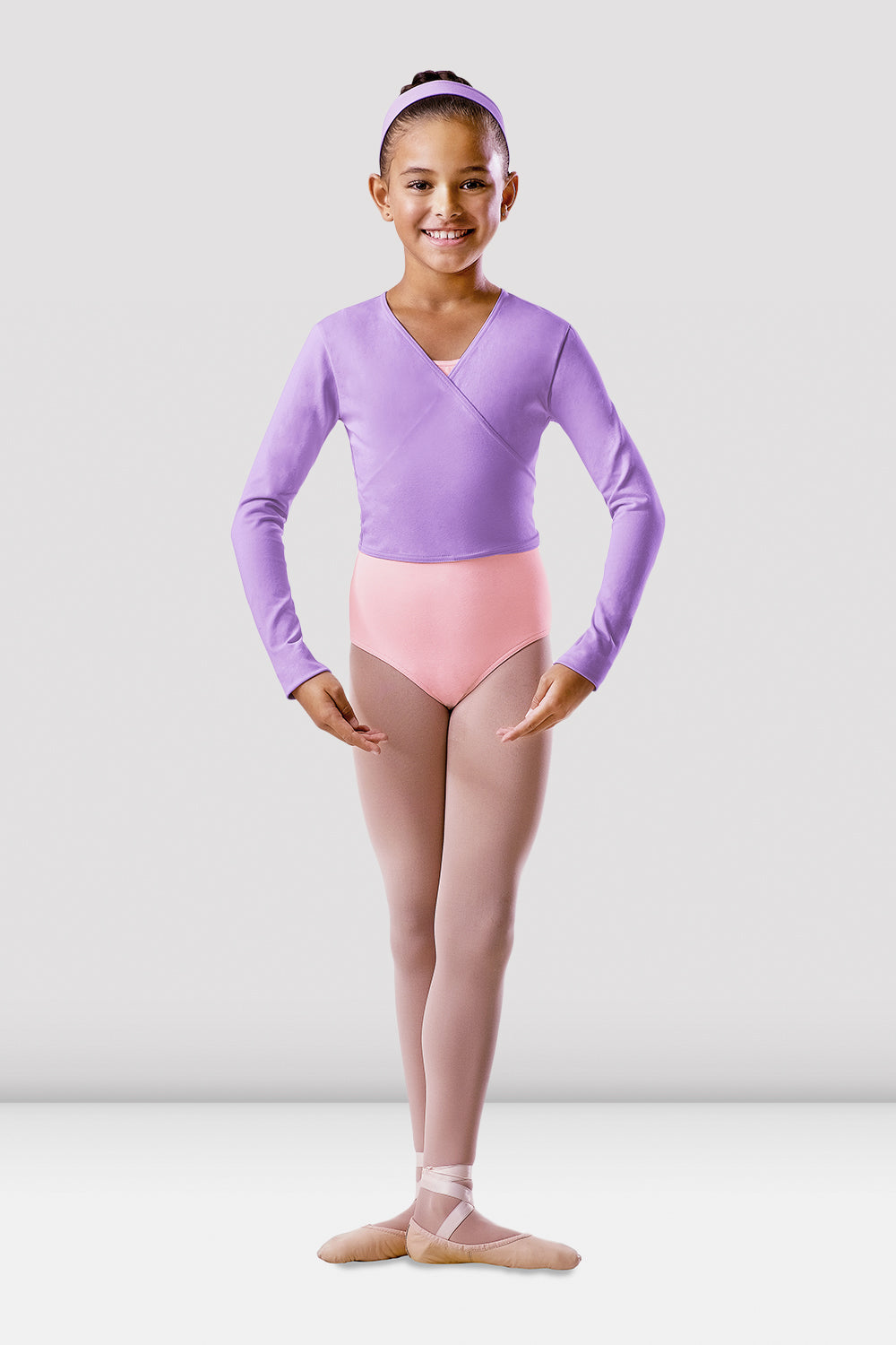 BLOCH Girls Wrap Top, Lavender