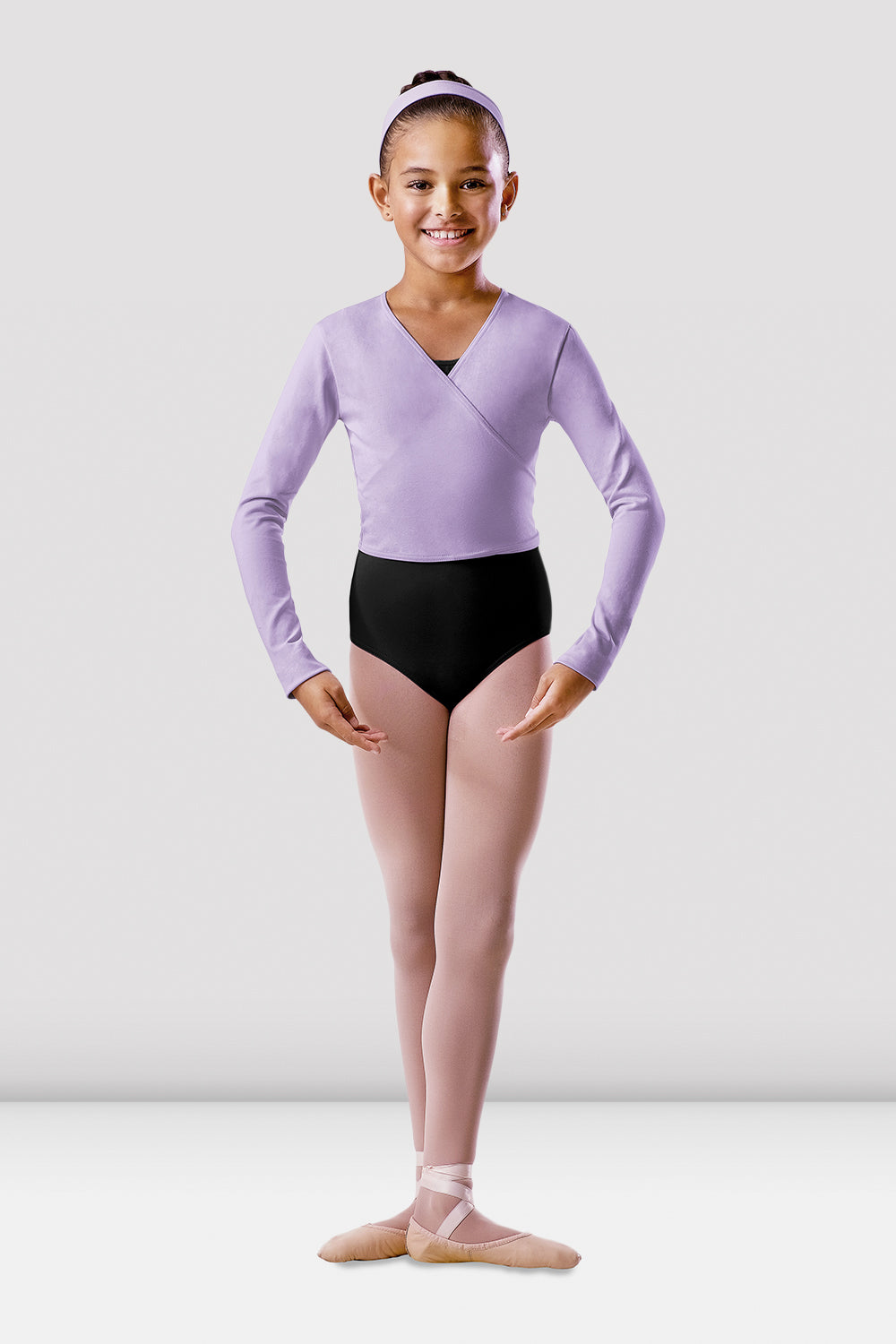 BLOCH Girls Wrap Top, Lilac