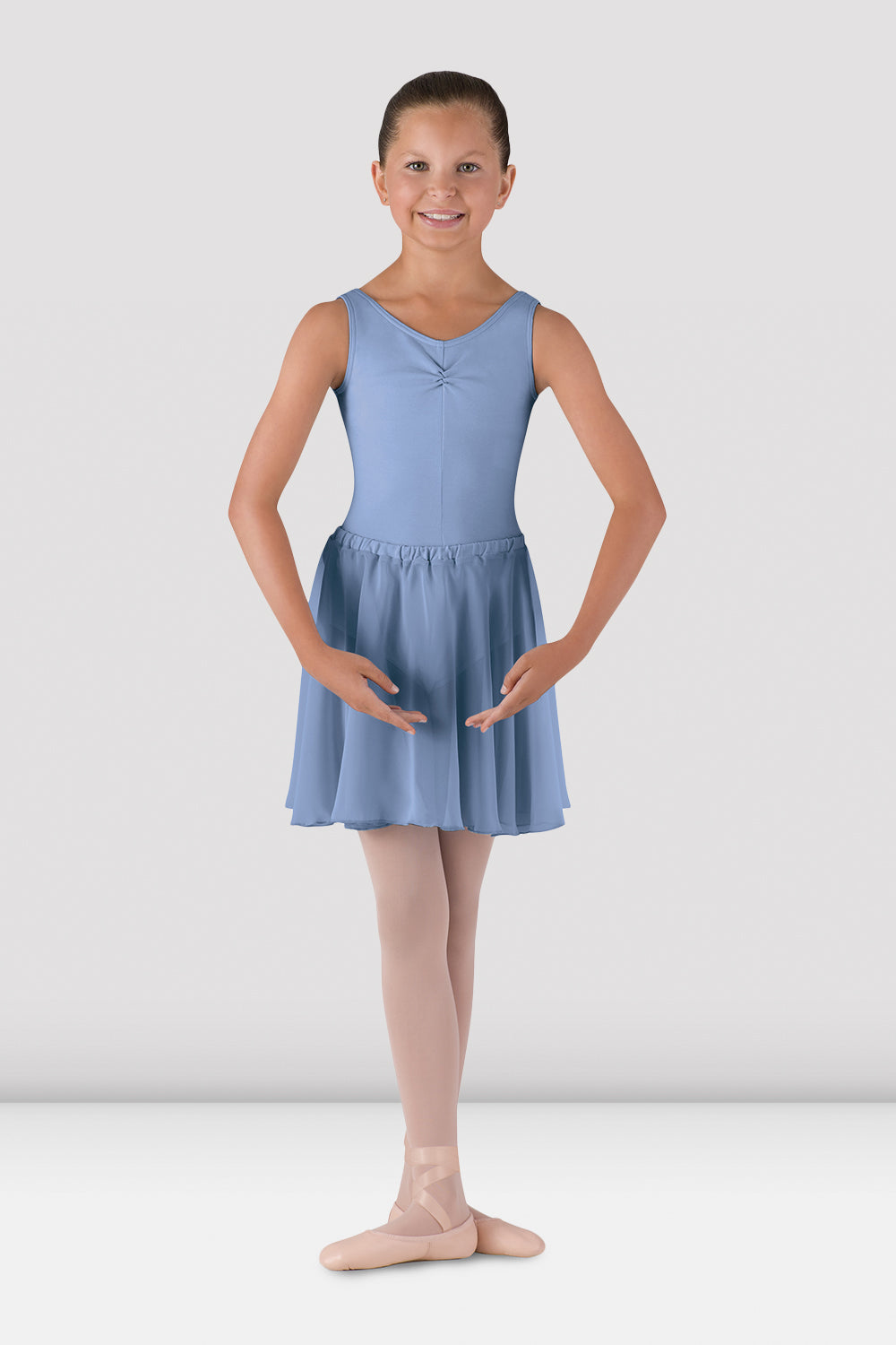 BLOCH Girls Georgette Skirt, Sky Blue