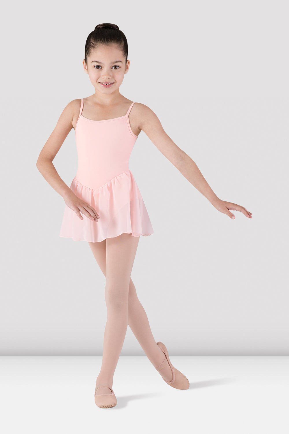 BLOCH Girls Skirted Camisole Leotard, Light Pink