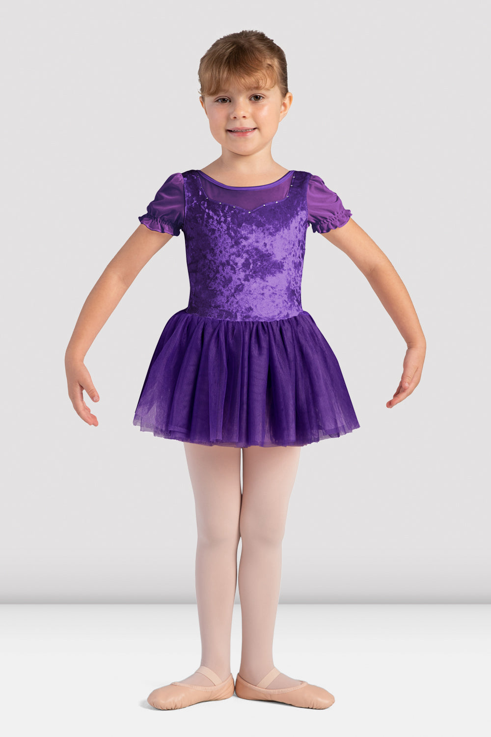 BLOCH Girls Aubrey Velvet Sweetheart Tutu Dress, Amethyst