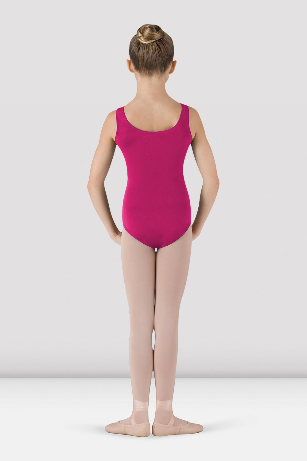 BLOCH Girls Basic Round Neck Tank Leotard, Berry