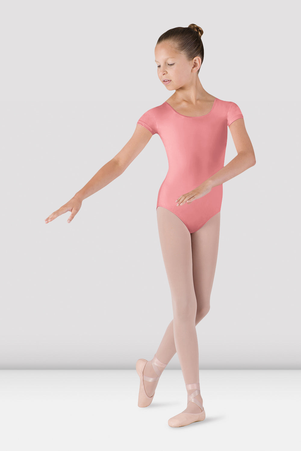 BLOCH Girls Dujour Cap Sleeve Leotard, Coral