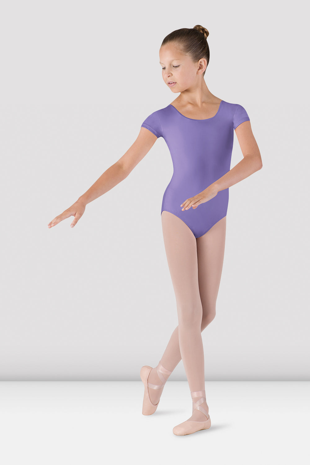 BLOCH Girls Dujour Cap Sleeve Leotard, Lavender