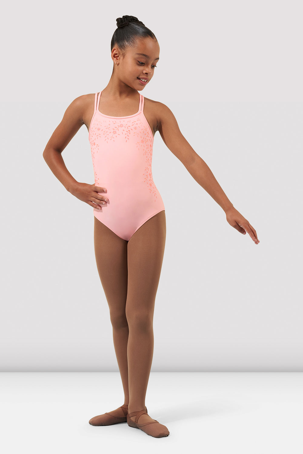 BLOCH Girls Felicia Scoop Neck Leotard, Candy Pink