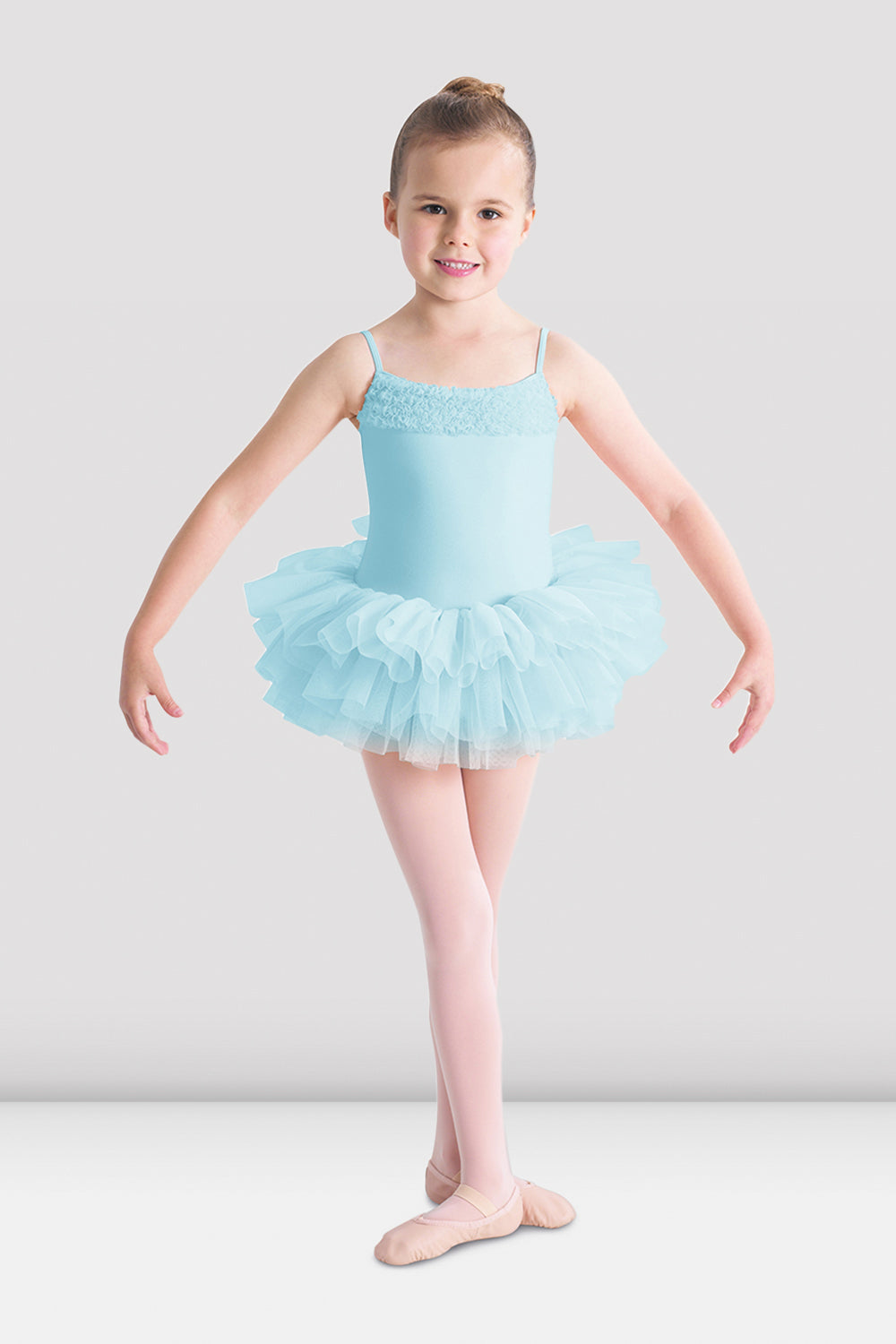 BLOCH Girls Desdemona Tutu Leotard, Pastel Blue