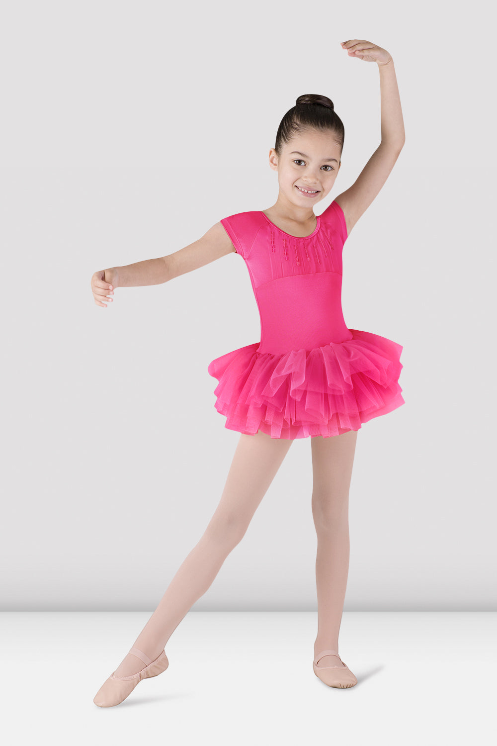 BLOCH Girls Ife Heart Back Tutu Leotard, Hot Pink