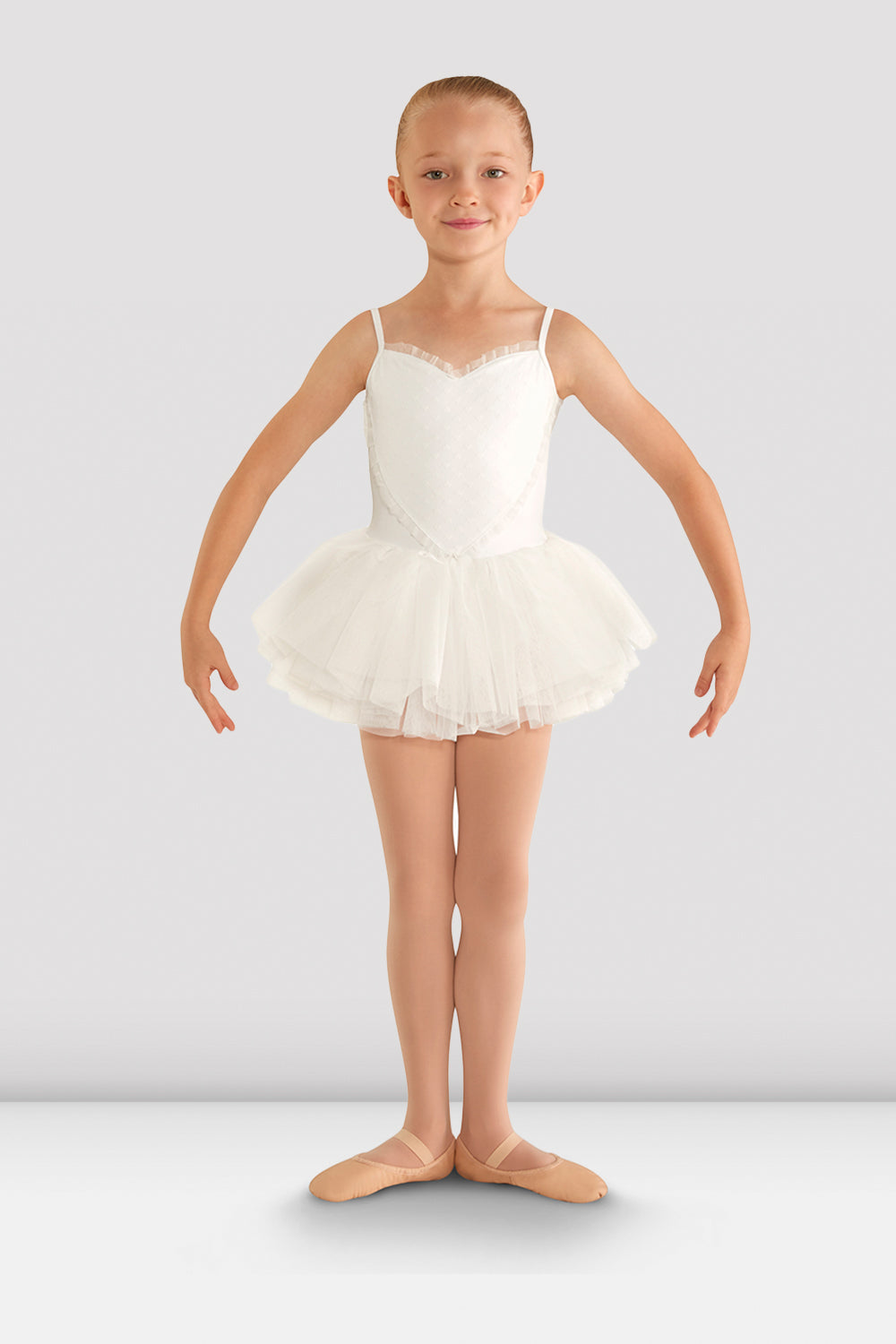 BLOCH Girls Valentine Tutu Leotard, White