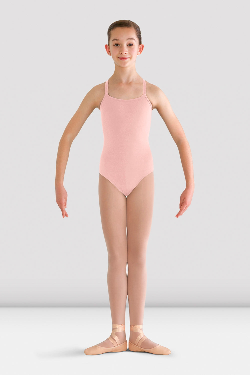 BLOCH Girls Pranay Adjustable Strap Leotard, Light Pink