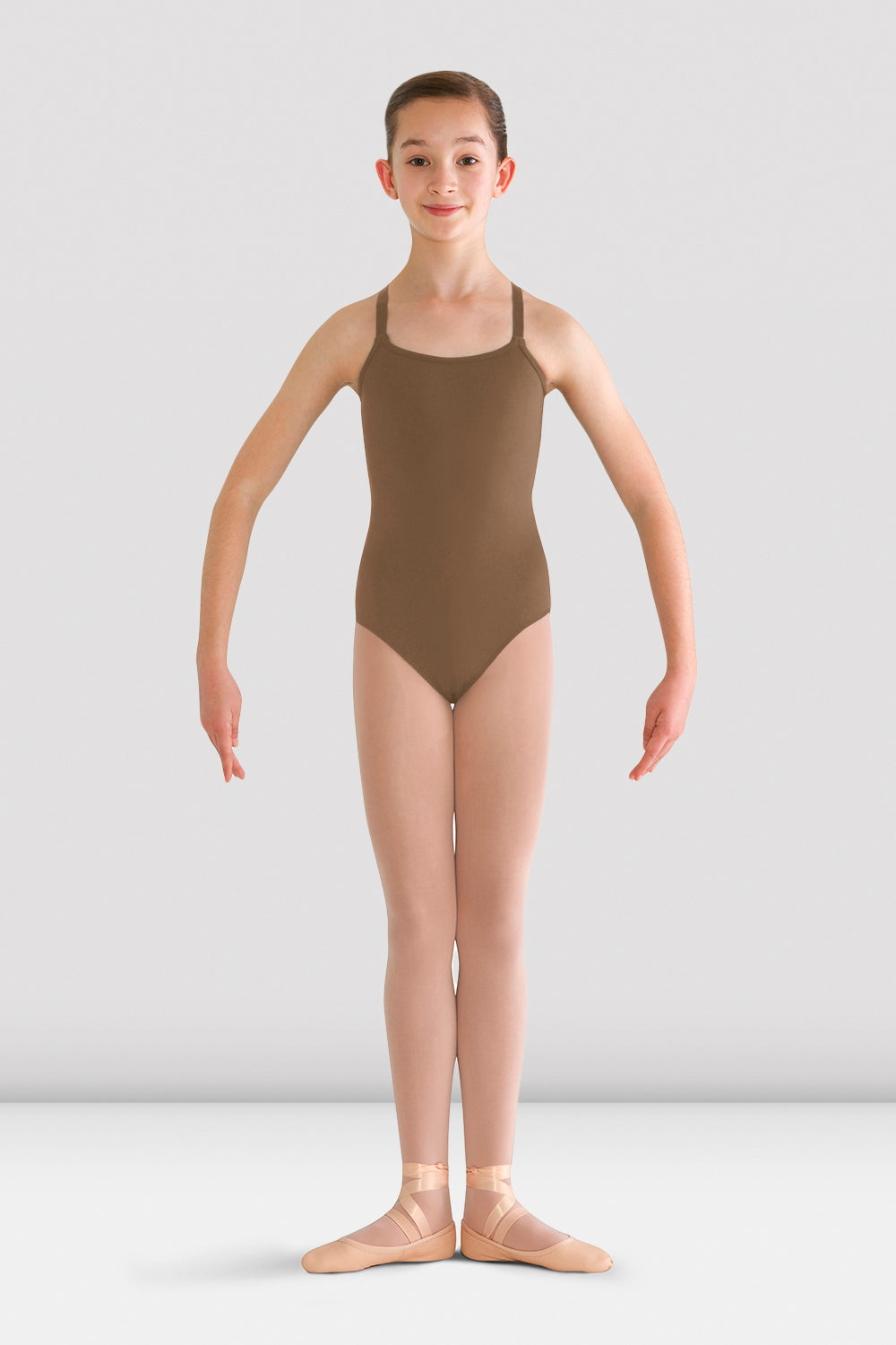 BLOCH Girls Pranay Adjustable Strap Leotard, Almond