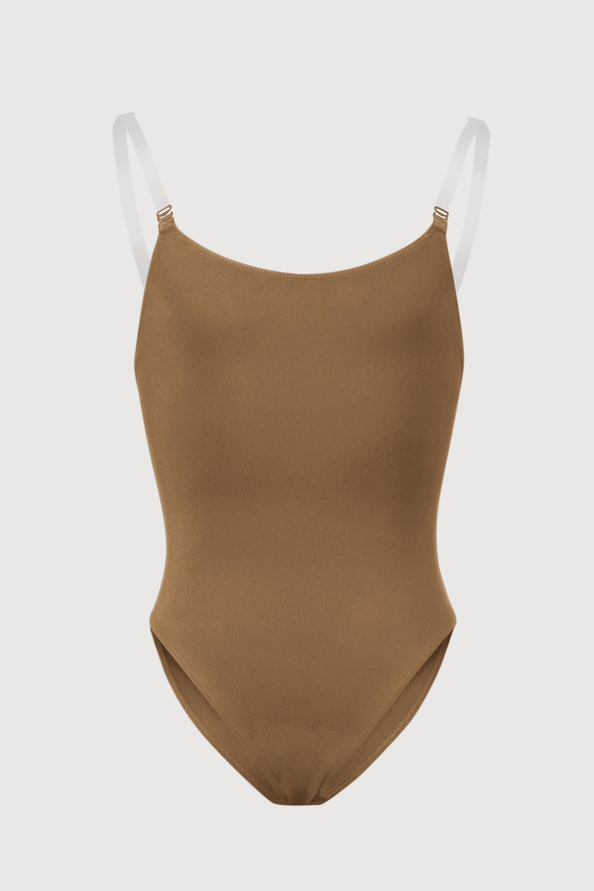 BLOCH Girls Auva Adjustable Strap Bodysuit, Almond