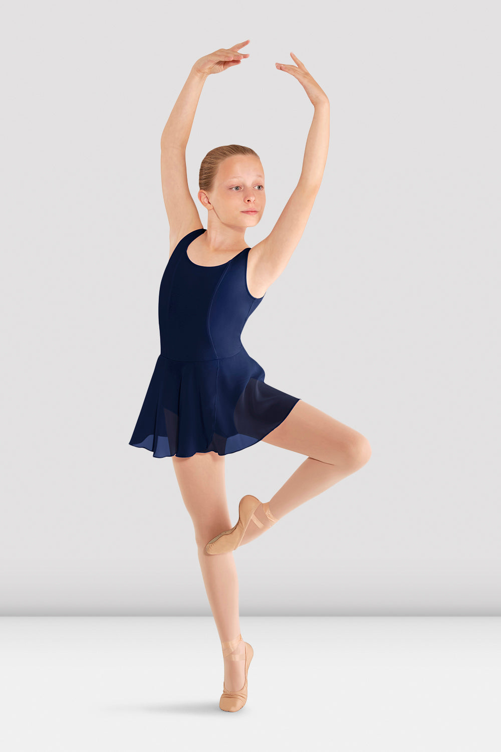 BLOCH Girls Mirella Skirted Tank Leotard, Navy