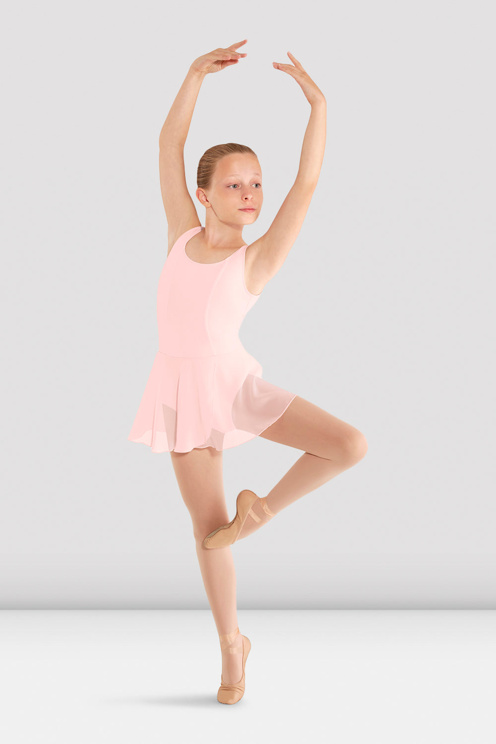 BLOCH Girls Mirella Skirted Tank Leotard, Pink