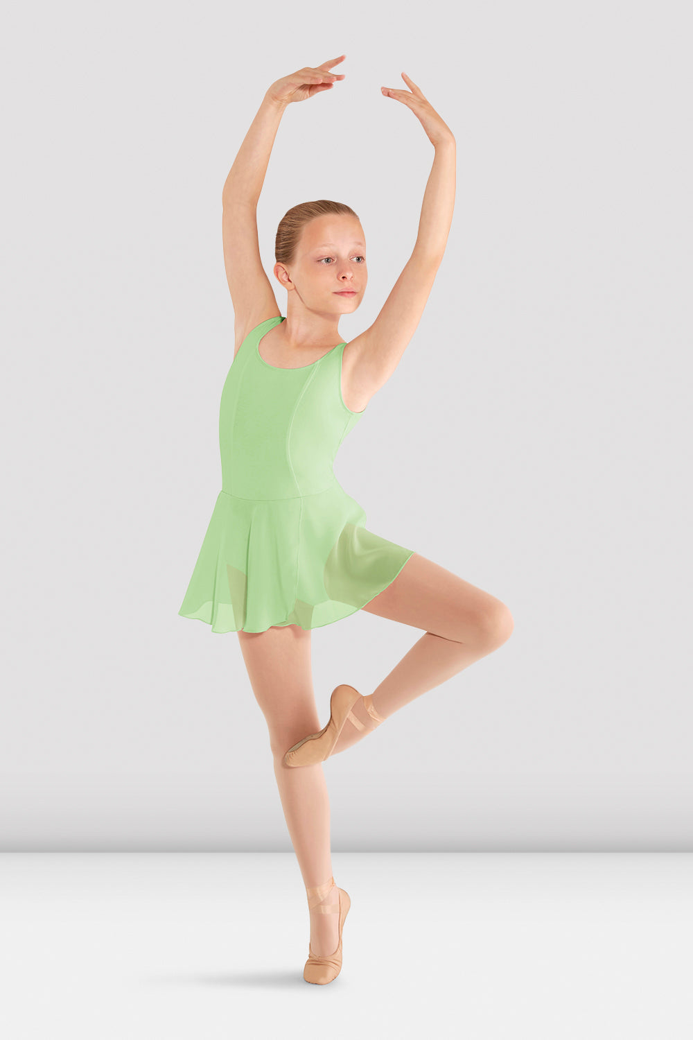 BLOCH Girls Mirella Skirted Tank Leotard, Seafoam