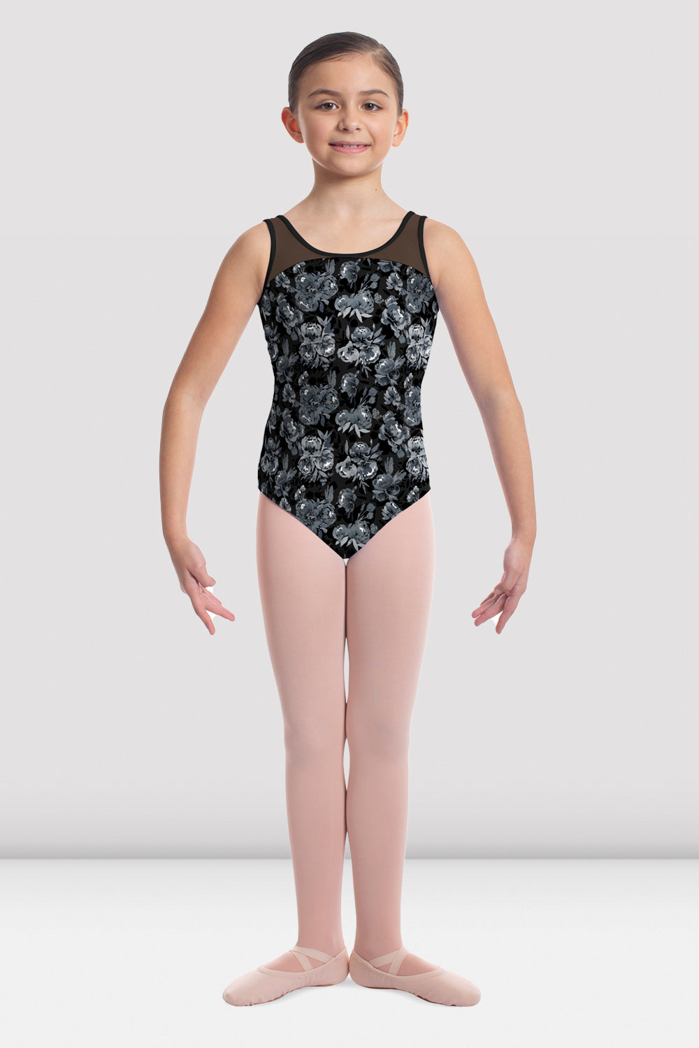 BLOCH Girls Mirella Jardin Mesh Tank Leotard, Black