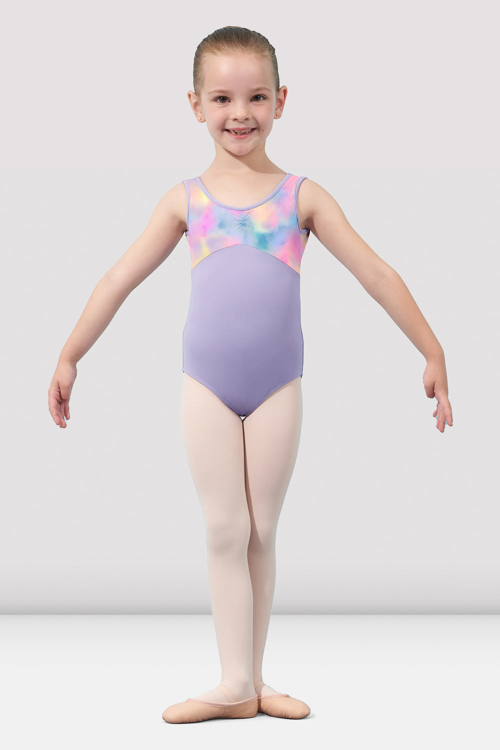 BLOCH Girls Mirella Watercolour Tank Leotard, Lilac