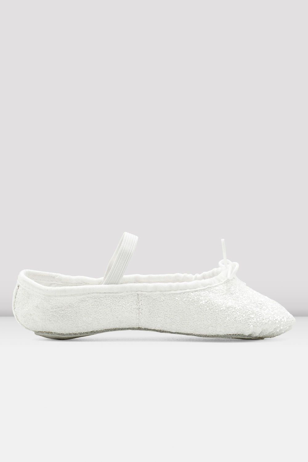 BLOCH Childrens Sparkle Ballet Shoes, White Glitter