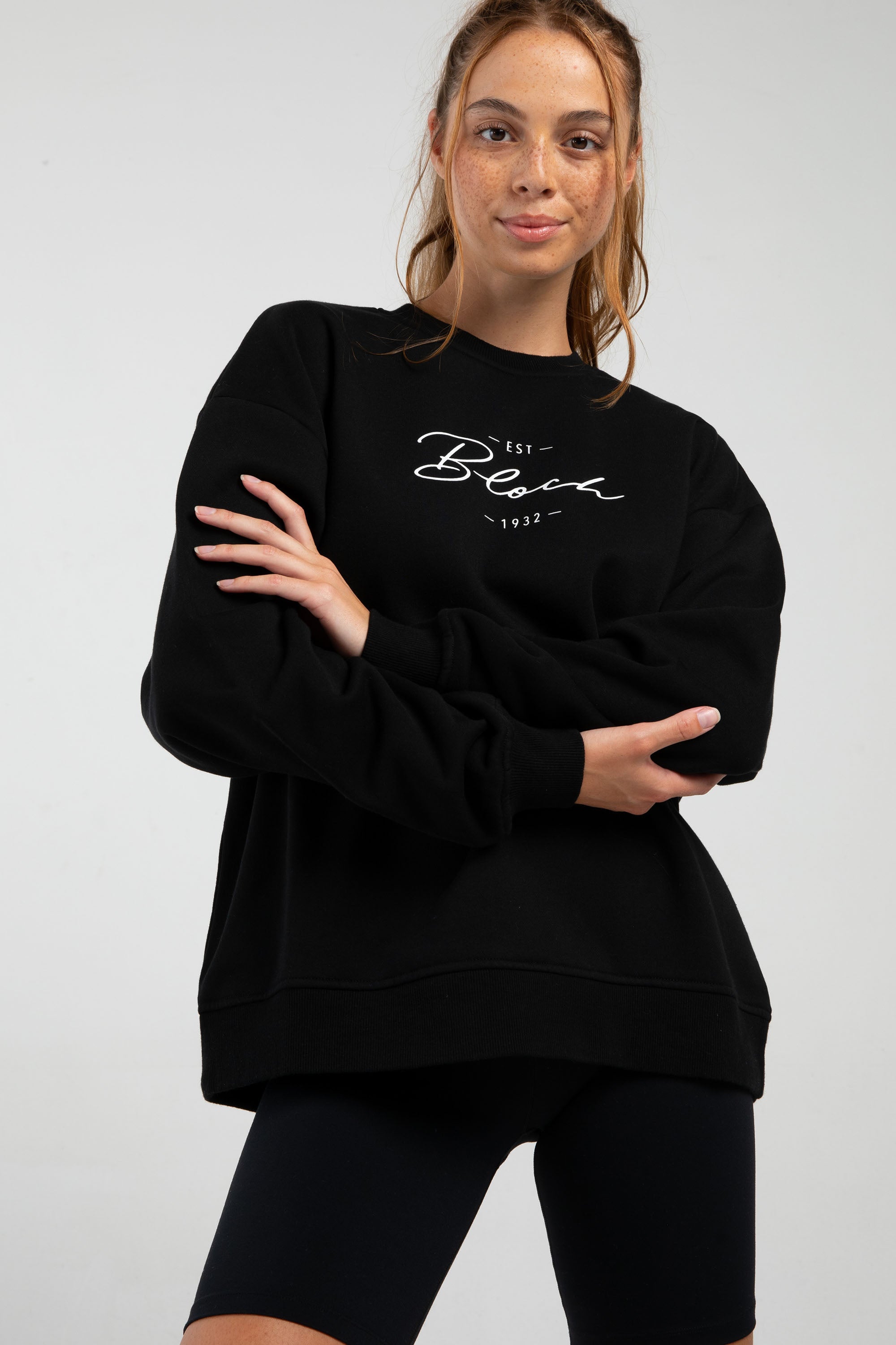 BLOCH Off-Duty Oversized Crew Sweatshirt, Black