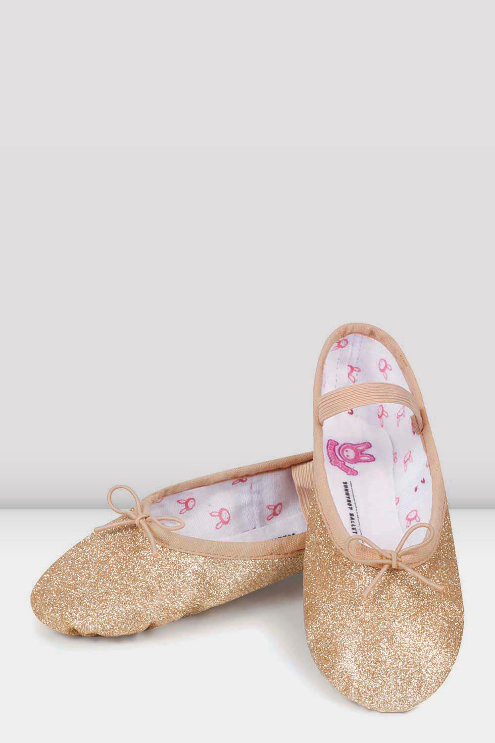 BLOCH Childrens Glitterdust Ballet Shoes, Gold Glitter