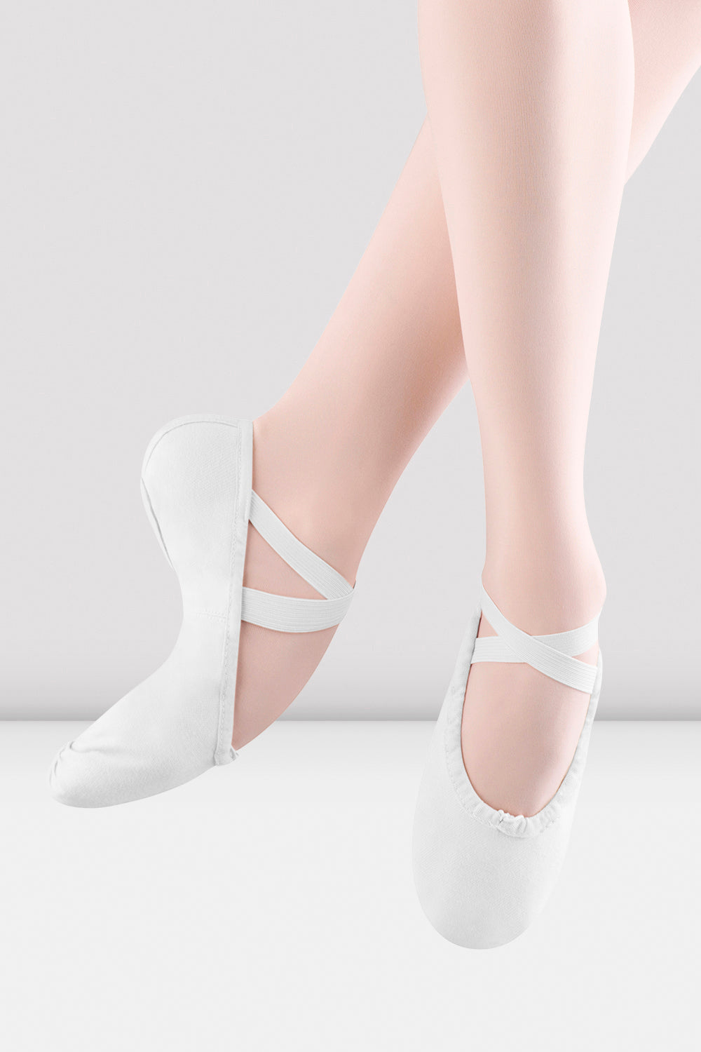 BLOCH Ladies Pump Canvas Ballet Shoes, White Canvas