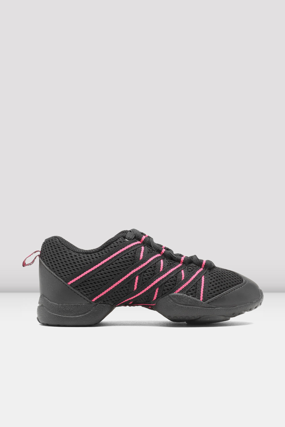 BLOCH Childrens Criss Cross Split Sole Dance Sneakers, Pink Mesh Leather